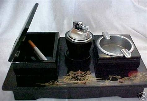 30s mtel box ashtray with metal cigerette on top|Unearth the Charm: The Allure of Antique Vintage Cigar Ashtrays .